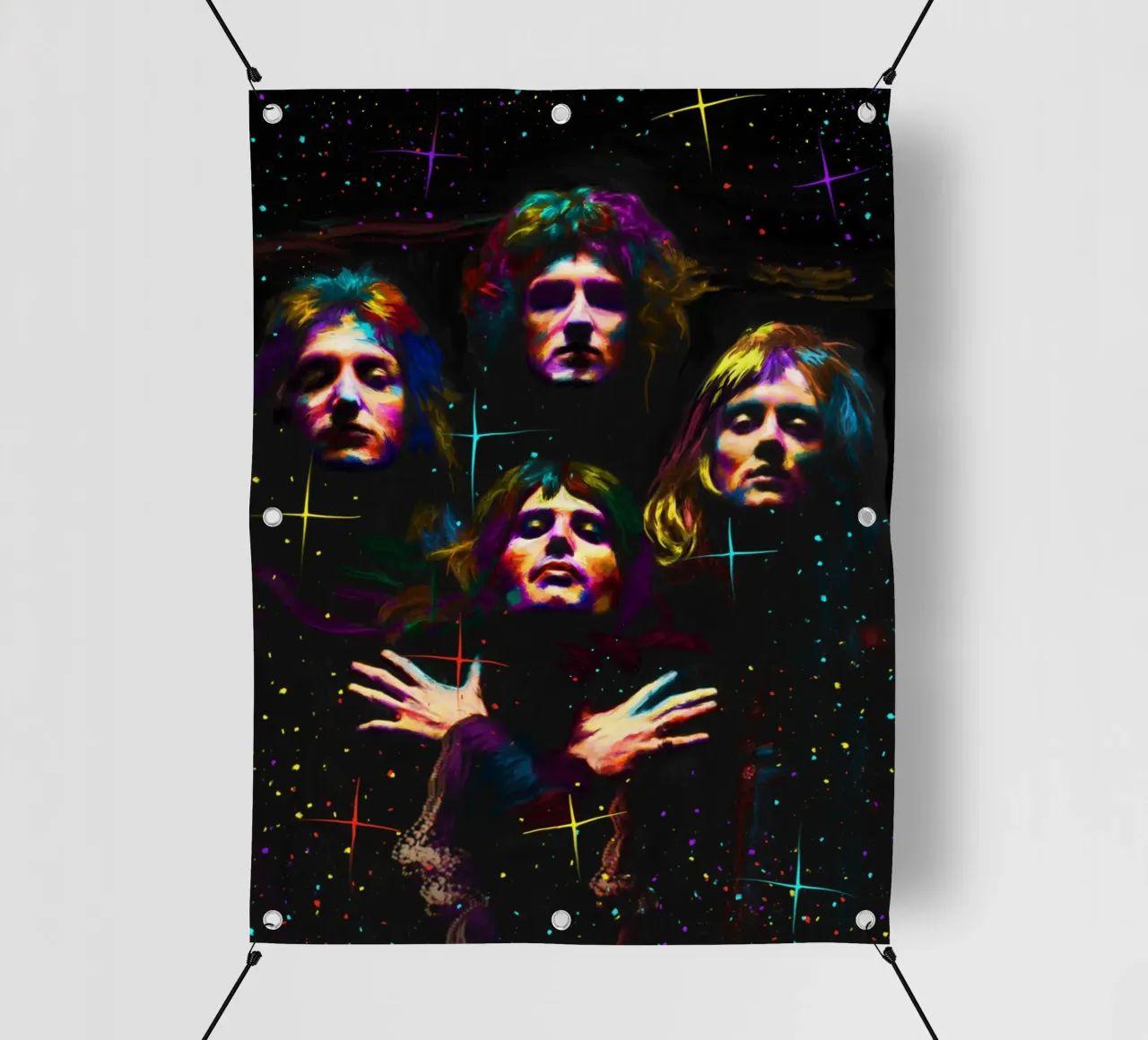 Banda Queen, pop art colorata telo in pvc da Hantamrata