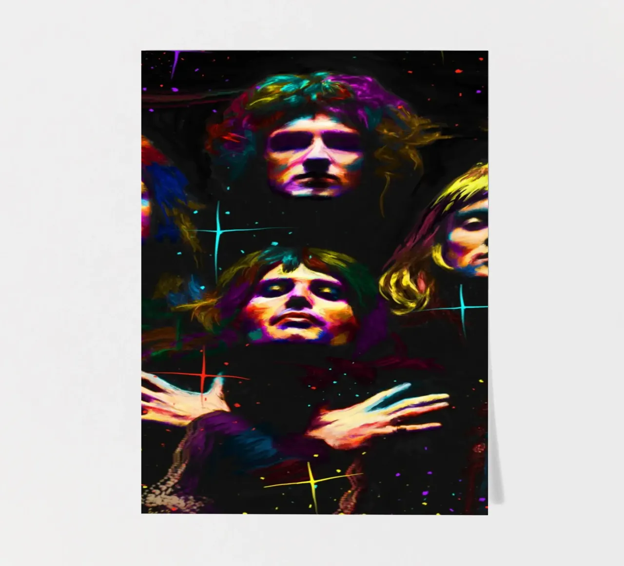 Groupe Queen, pop art coloré planche autocollant de Hantamrata