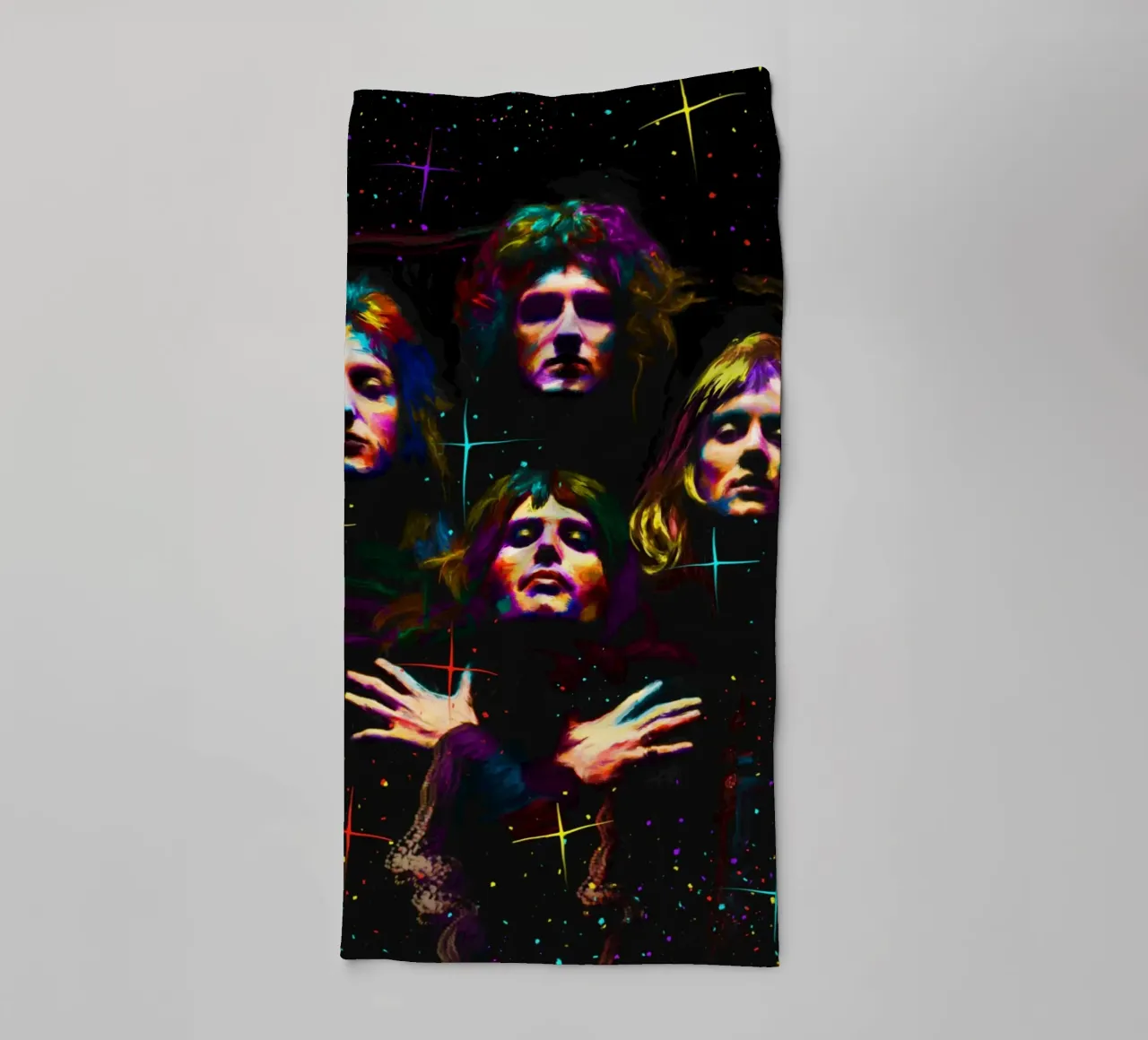 Banda Queen, pop art colorata asciugamano da bagno da Hantamrata