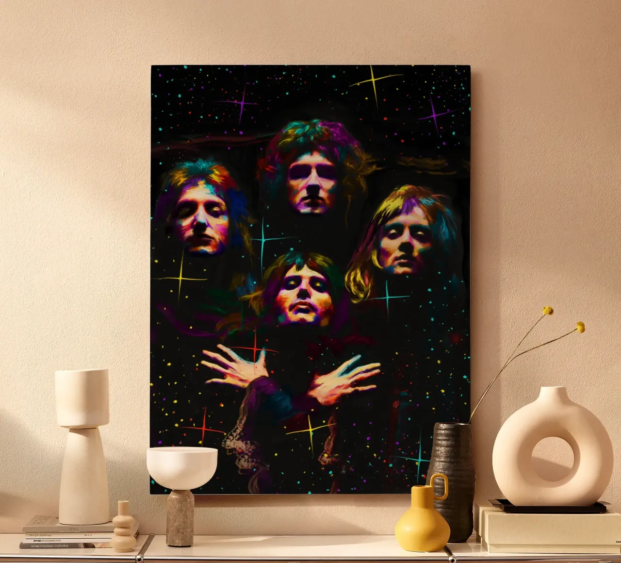 Banda Queen, pop art colorata alluminio dibond da Hantamrata