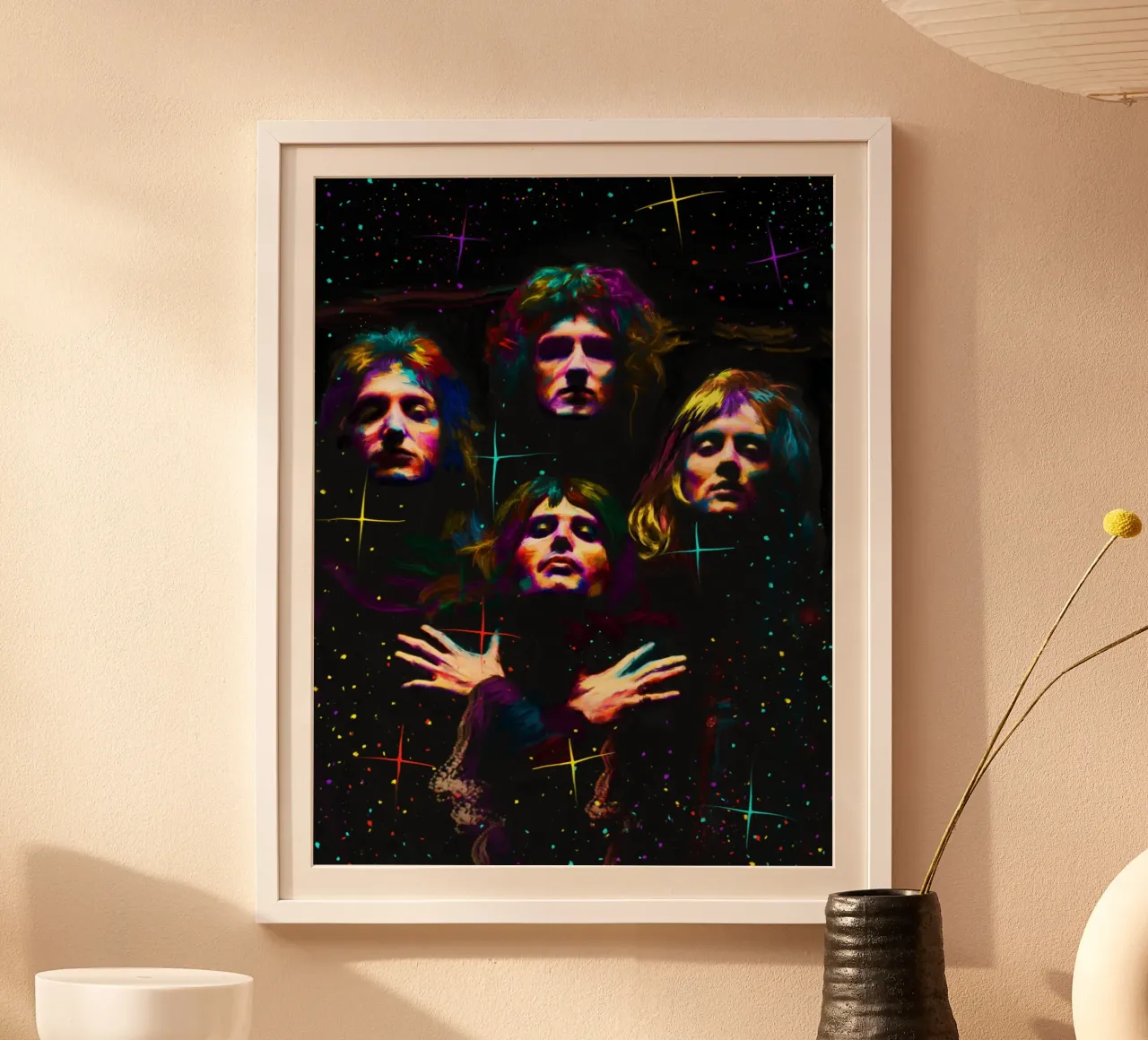 Groupe Queen, pop art coloré hahnemühle de Hantamrata
