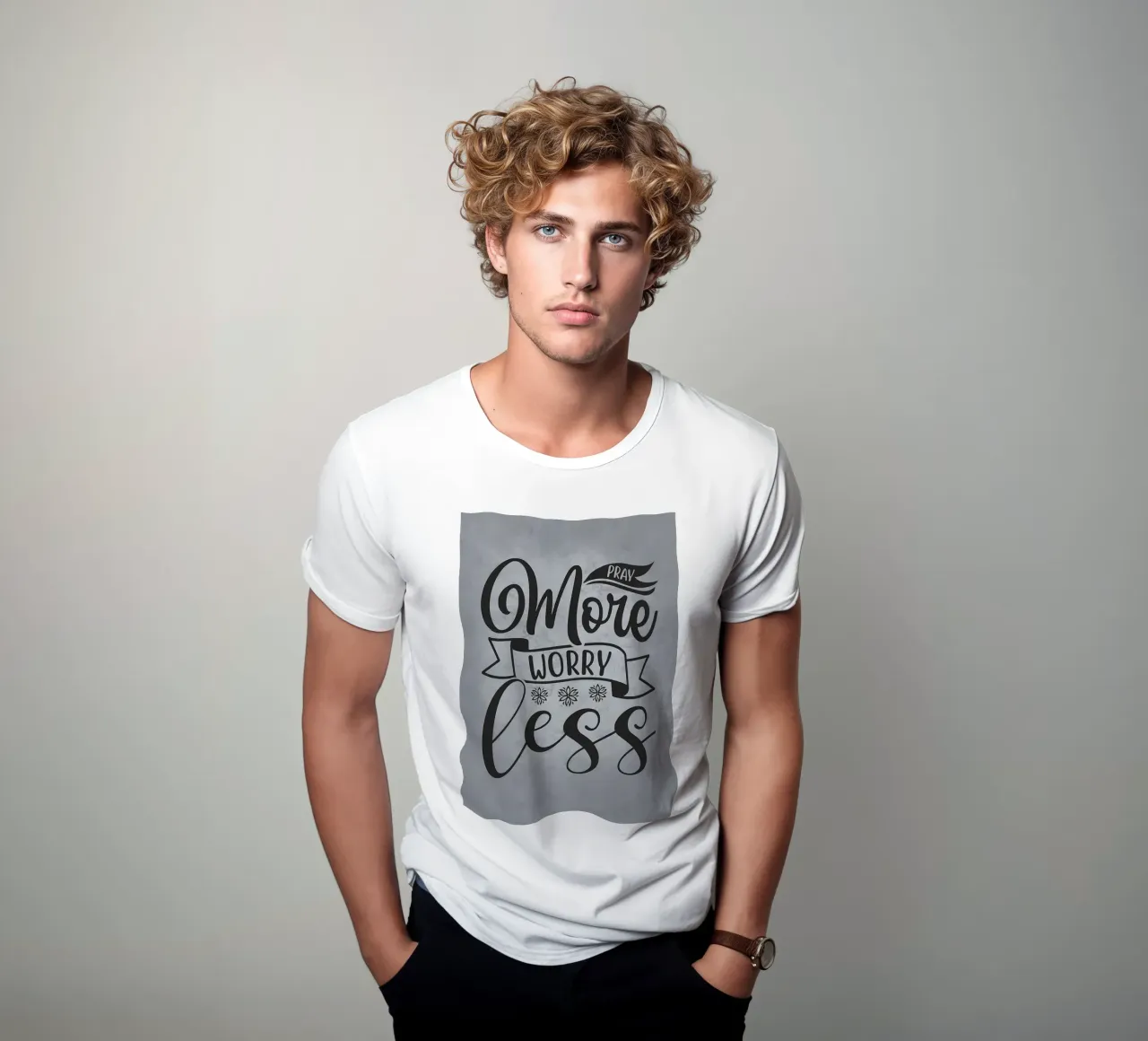 Pregare di più preoccuparsi di meno t-shirt da Farryn