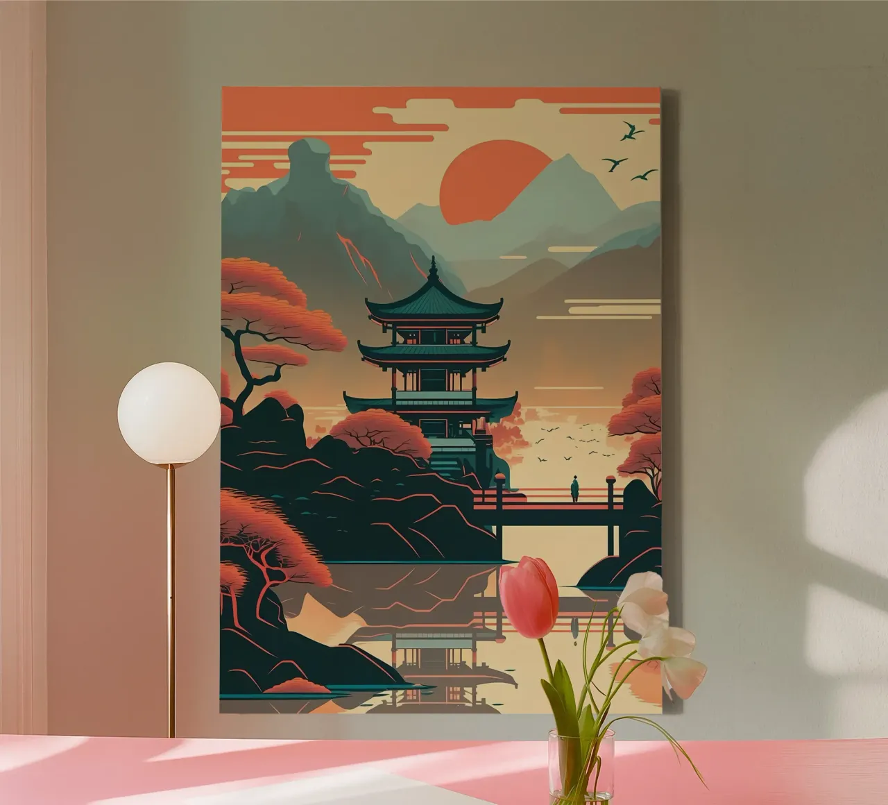 Japan Landscape Painting canvas by Mikesell