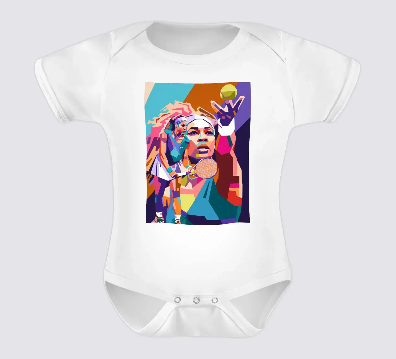 Serena Williams sullo stile artistico di WPAP body neonato maniche corte da Hantamrata