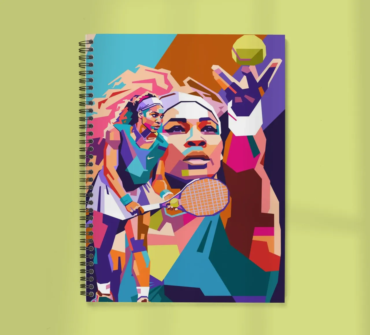 Serena Williams sullo stile artistico di WPAP diario ad anelli da Hantamrata