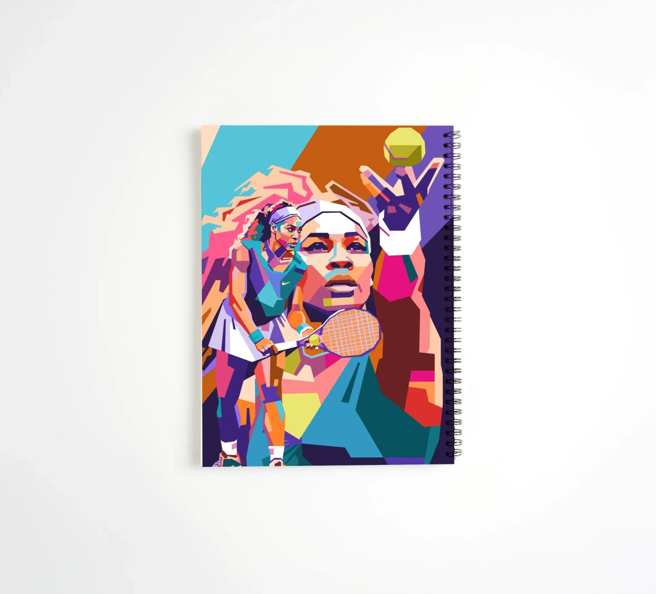 Serena Williams on WPAP art style spiral notebook by Hantamrata