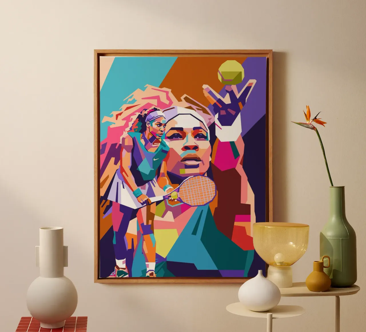 Serena Williams en el estilo artístico de WPAP lienzo de Hantamrata