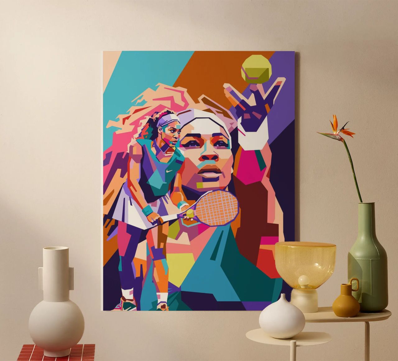 Serena Williams on WPAP art style canvas by Hantamrata