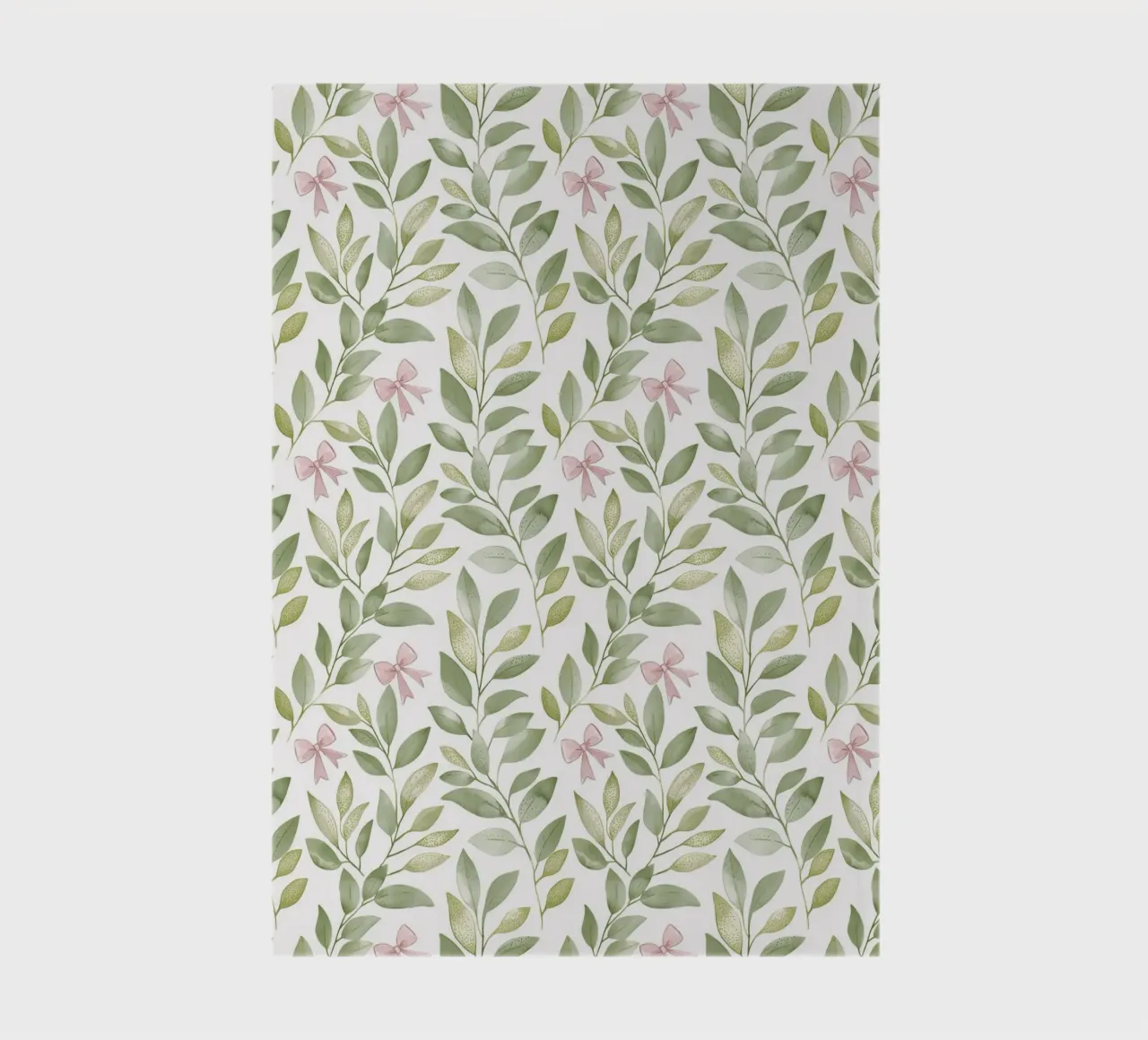 Boho Leaves Pink Bow Spring Greenery Botany Nature Motifs notebook by Gentle Echoes Art