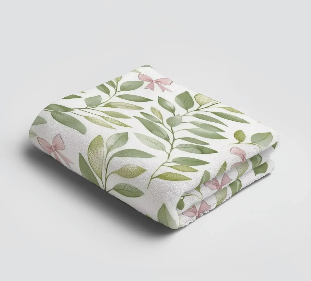 Boho Foglie Rosa Fiocco Primavera Verde Botanica Natura Motivi asciugamano da bagno da Gentle Echoes Art