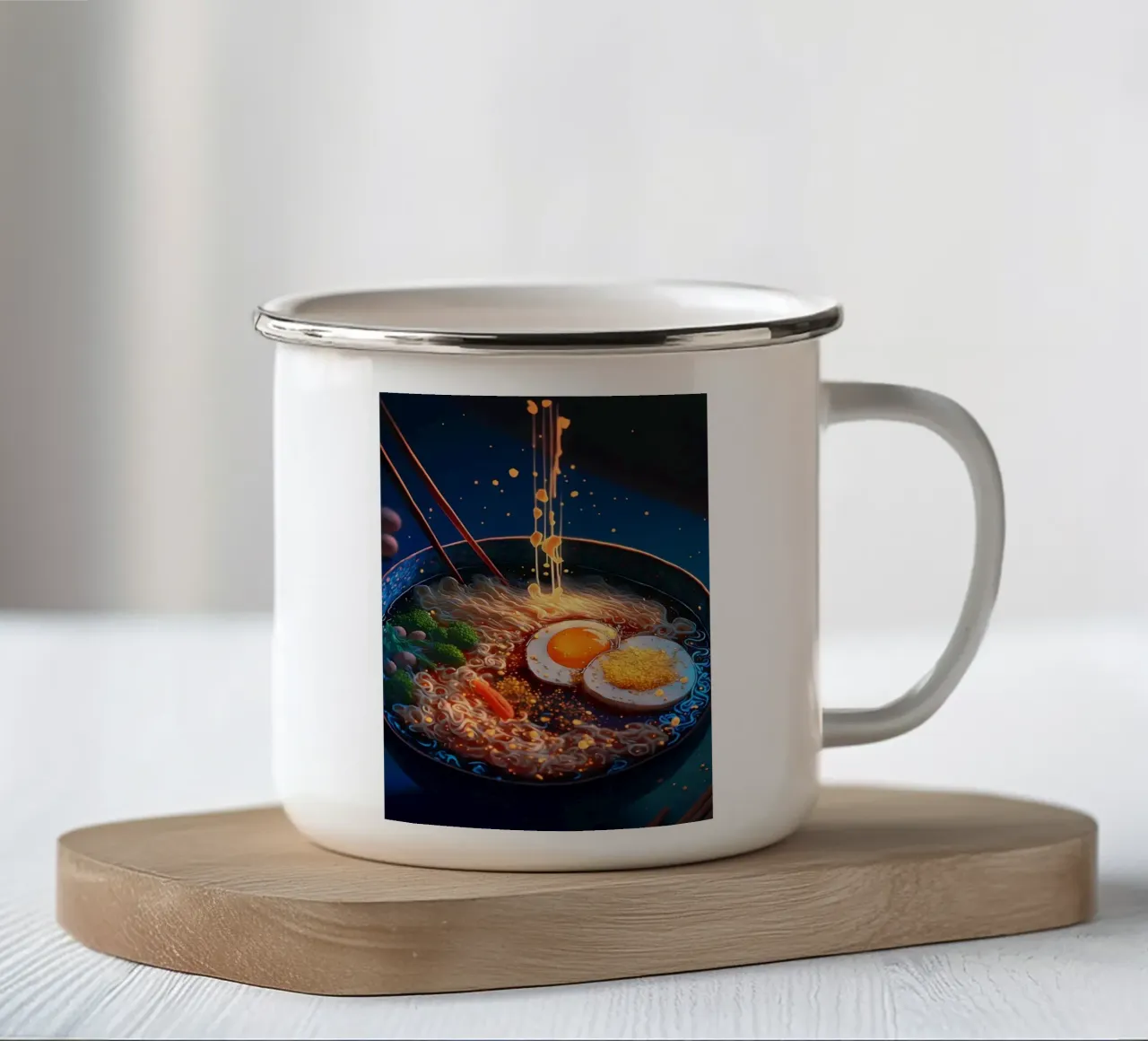 Giappone Ramen al neon tazza in smalto da Mikesell
