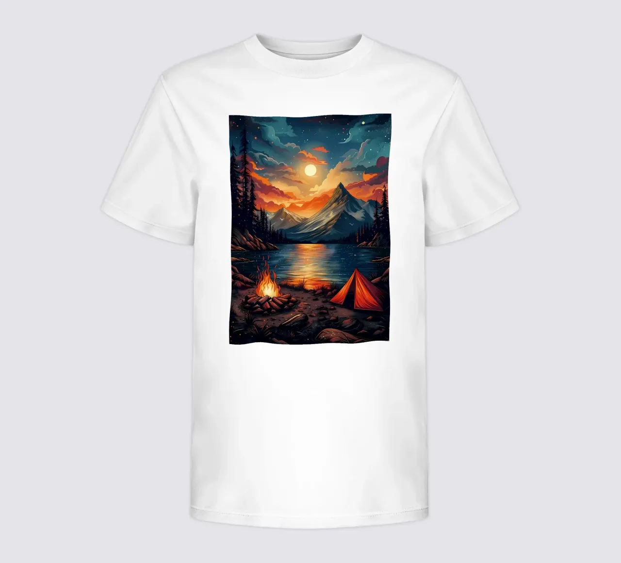 Campeggio in montagna con falò t-shirt bambini da Ginnery