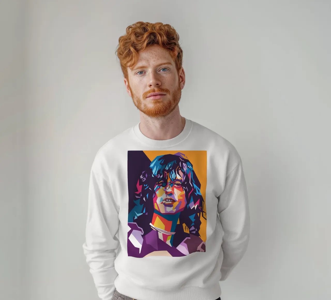 Jimmy Page sullo stile artistico di WPAP felpa da Hantamrata