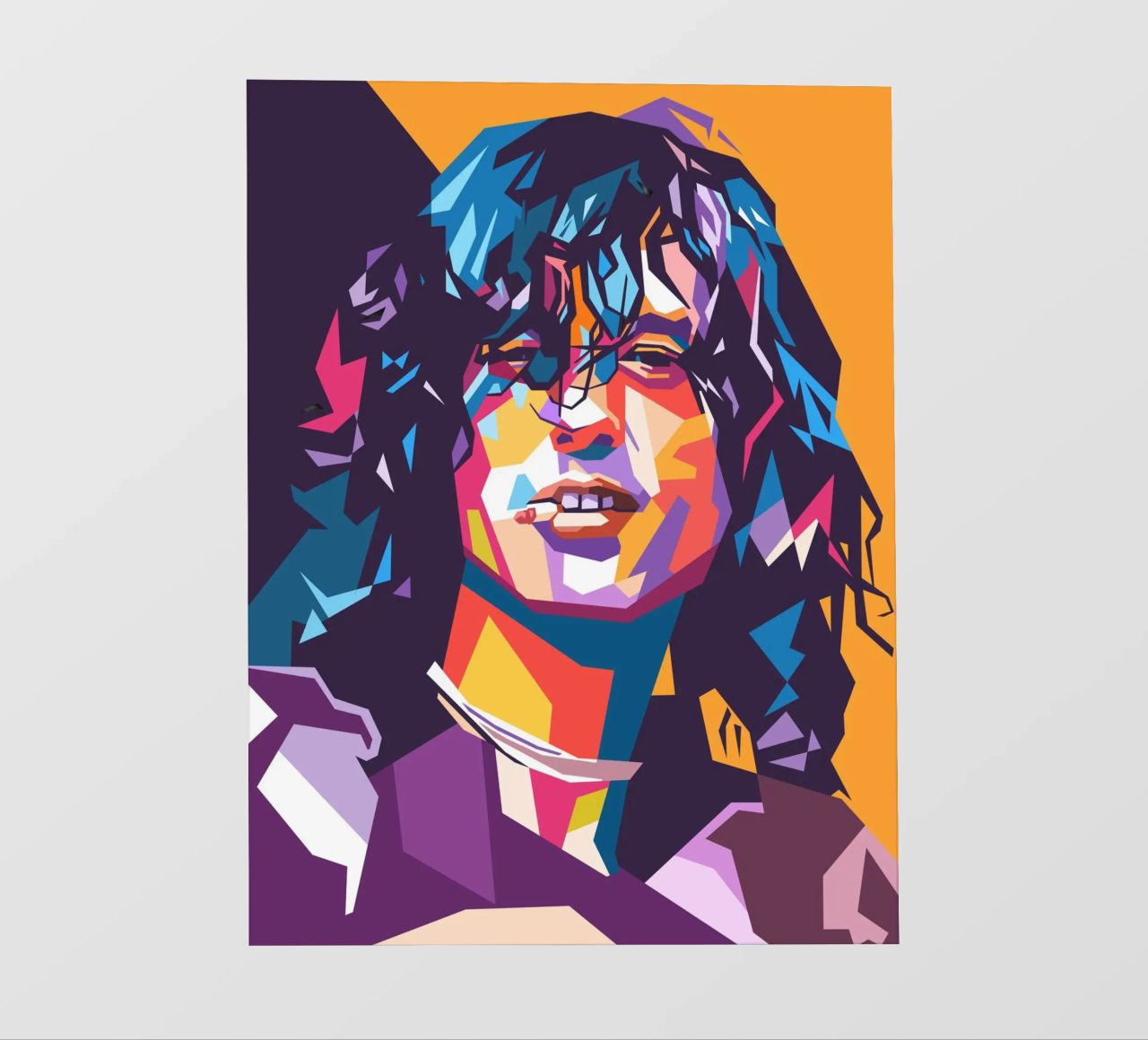Jimmy Page sullo stile artistico di WPAP pellicola backlit da Hantamrata