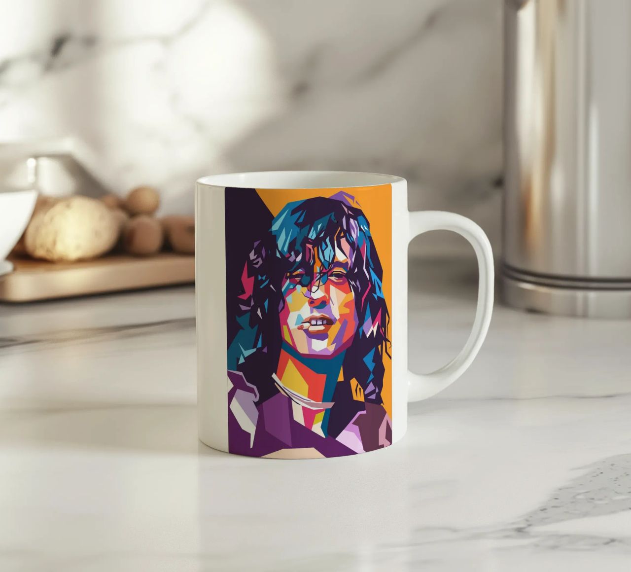 Jimmy Page sullo stile artistico di WPAP tazza in ceramica da Hantamrata