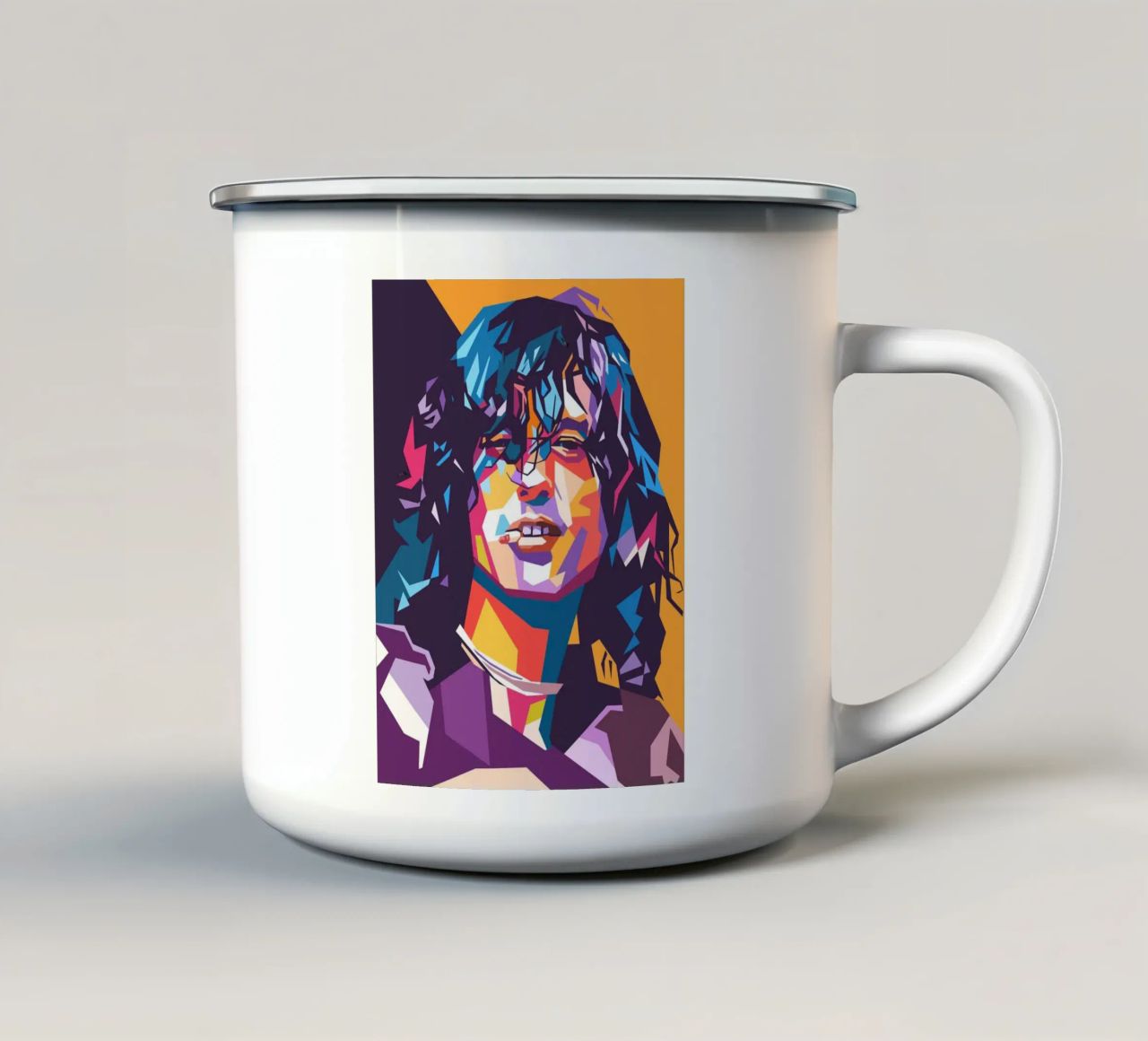 Jimmy Page sullo stile artistico di WPAP tazza in smalto da Hantamrata