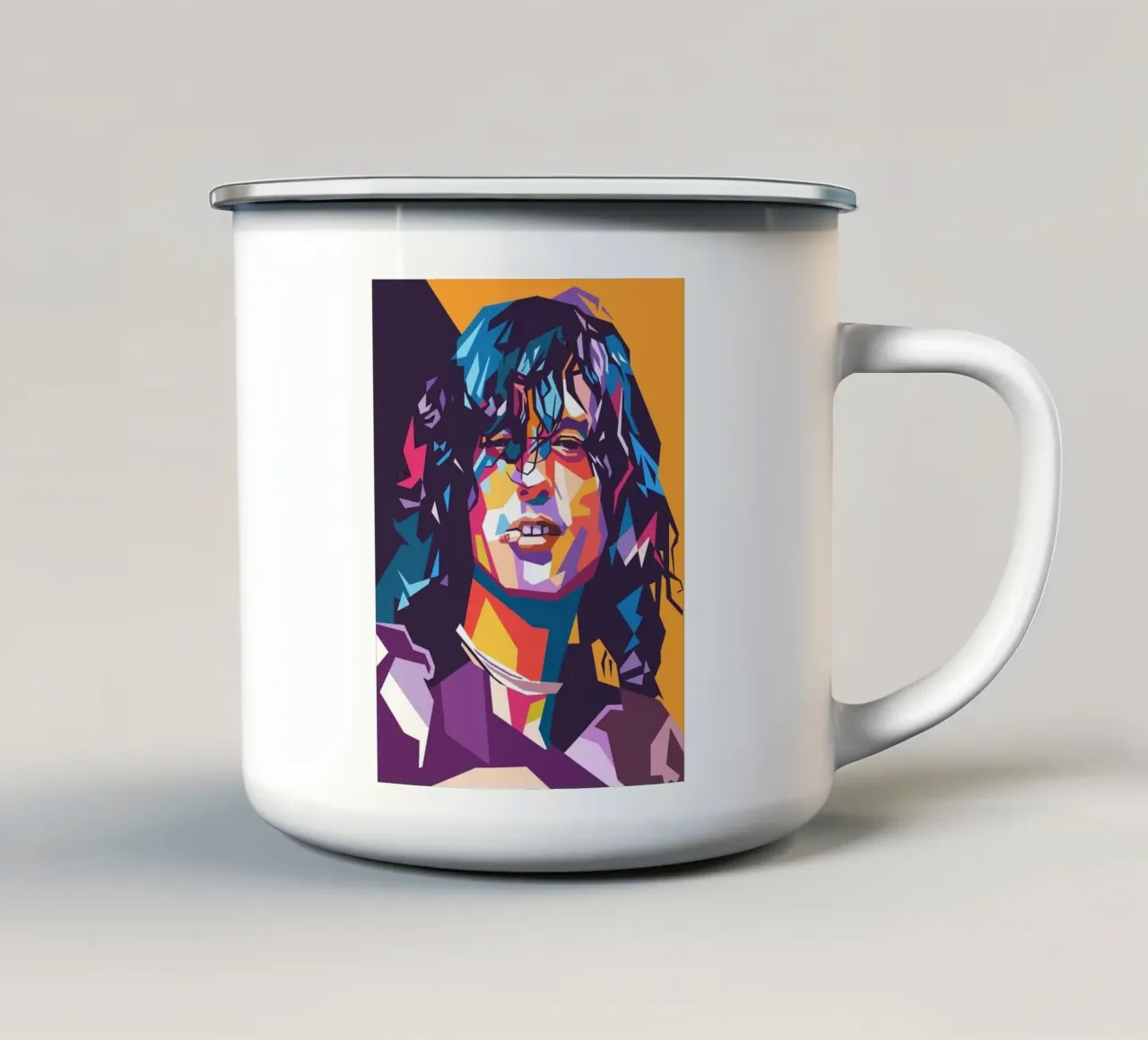 Jimmy Page sur le style artistique de WPAP mug en émail de Hantamrata