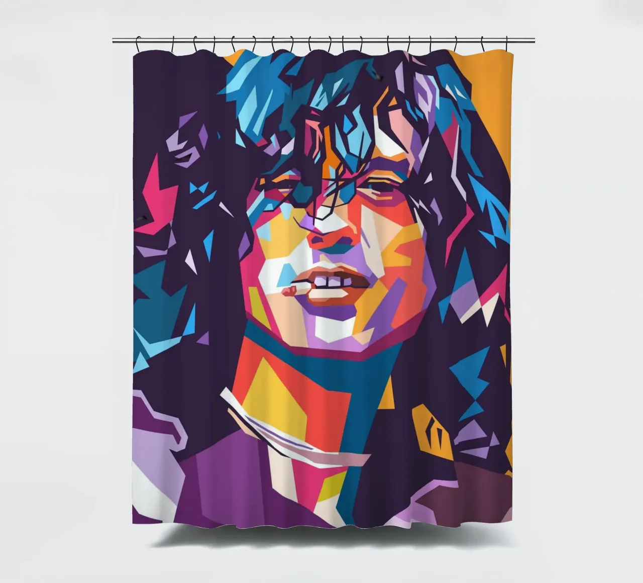 Jimmy Page sullo stile artistico di WPAP tenda da doccia da Hantamrata
