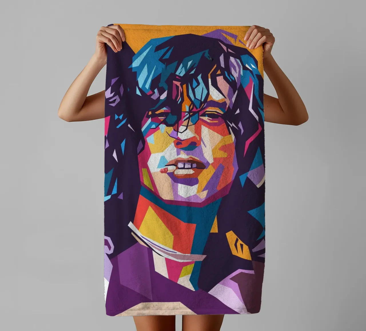 Jimmy Page sur le style artistique de WPAP serviette de bain de Hantamrata