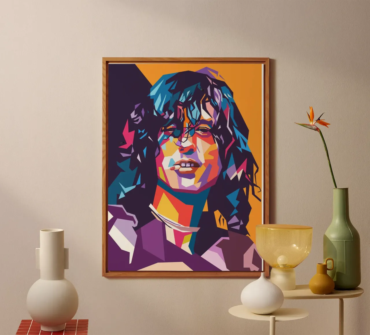 Jimmy Page sullo stile artistico di WPAP alluminio dibond da Hantamrata