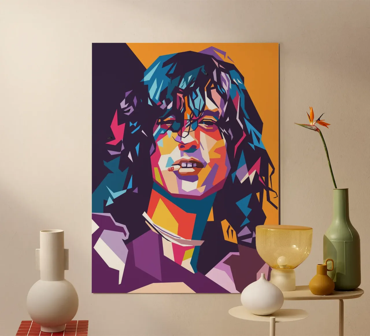 Jimmy Page sullo stile artistico di WPAP carta hahnemühle da Hantamrata