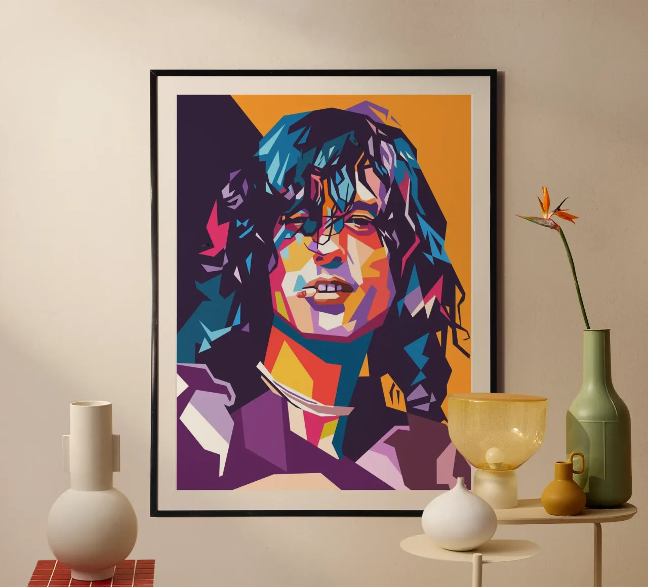 Jimmy Page sullo stile artistico di WPAP carta hahnemühle da Hantamrata