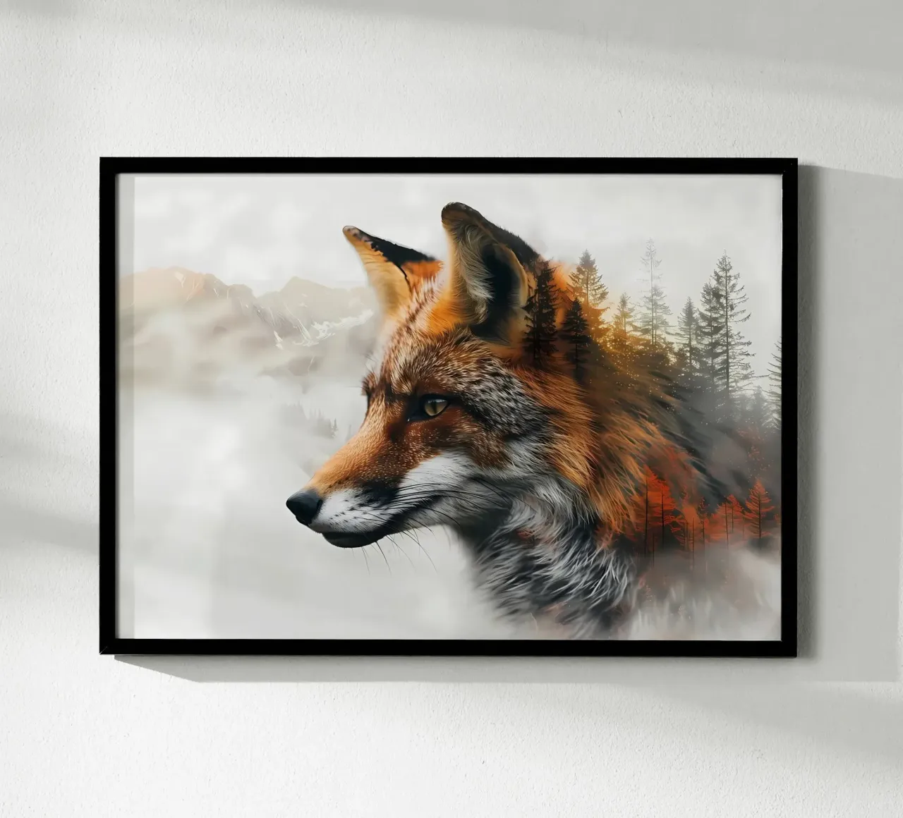 Volpe Natura poster con telaio in plastica da Ginnery
