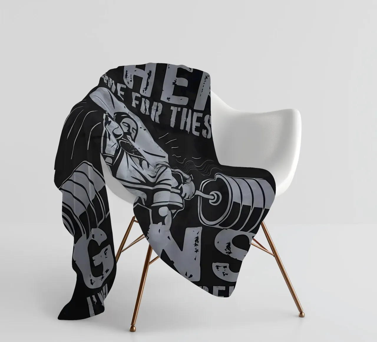 Jesus Lifting Weights, Father Forgive These Gains fleece blanket by Delaplane