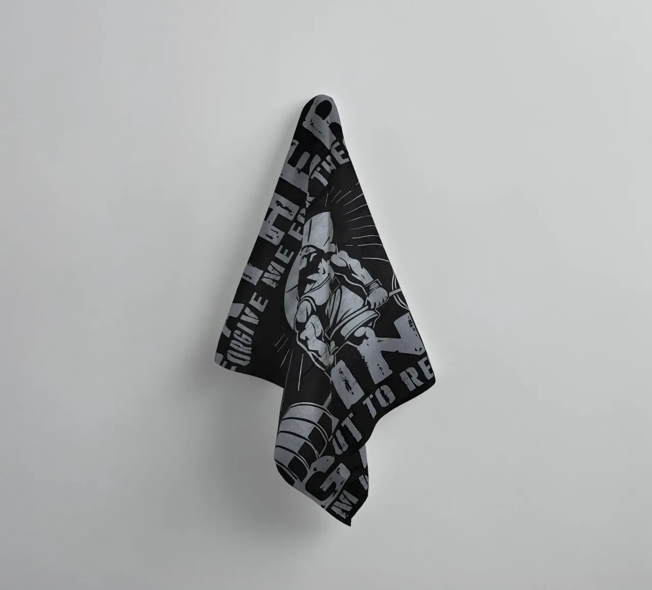 Jezus tilt gewichten, Vader vergeef deze gewichten badhanddoek van Delaplane