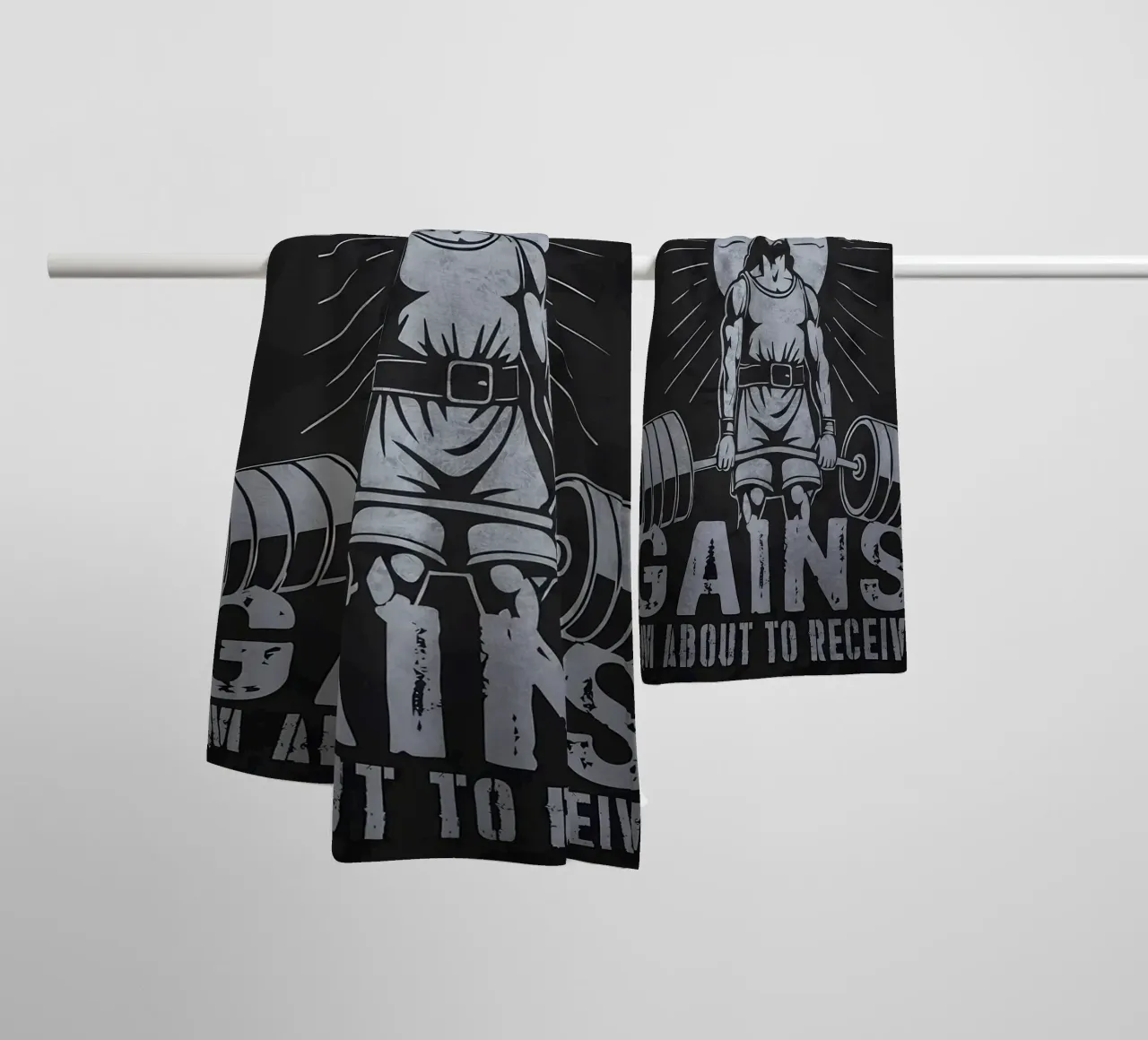 Jezus tilt gewichten, Vader vergeef deze gewichten badhanddoek van Delaplane