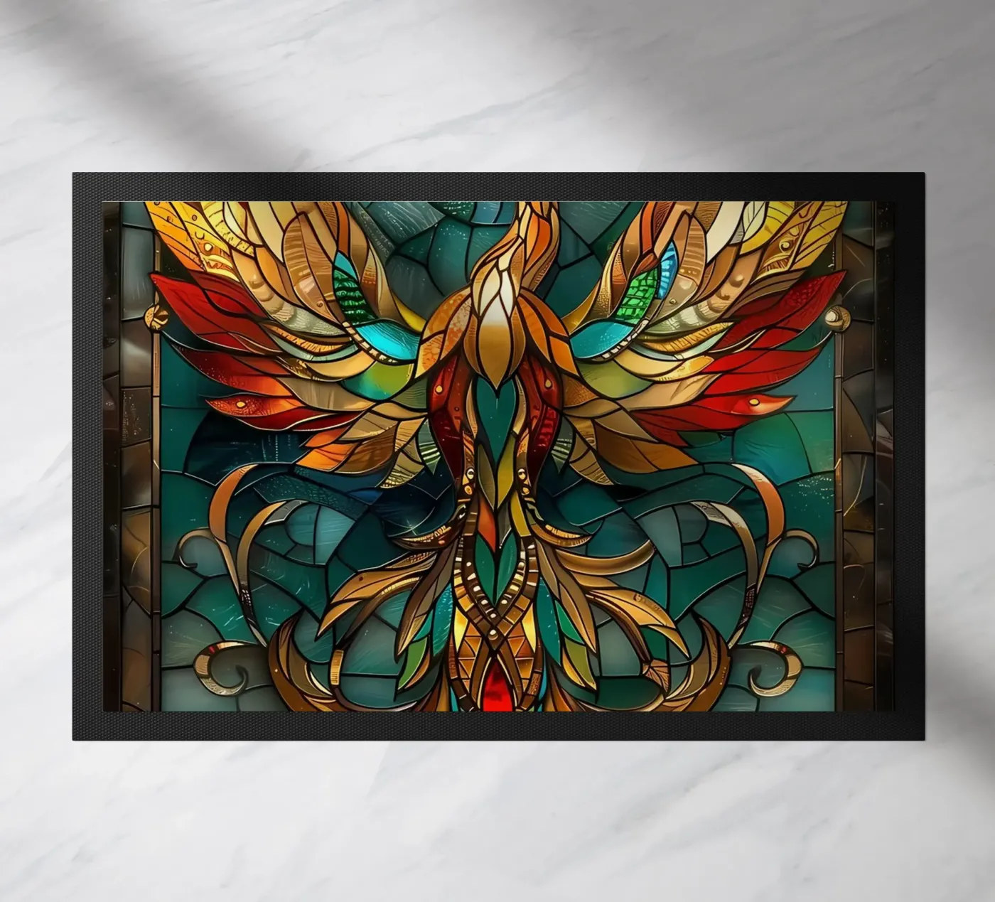 Kintsugi Phoenix Bird Fußmatte von Ginnery