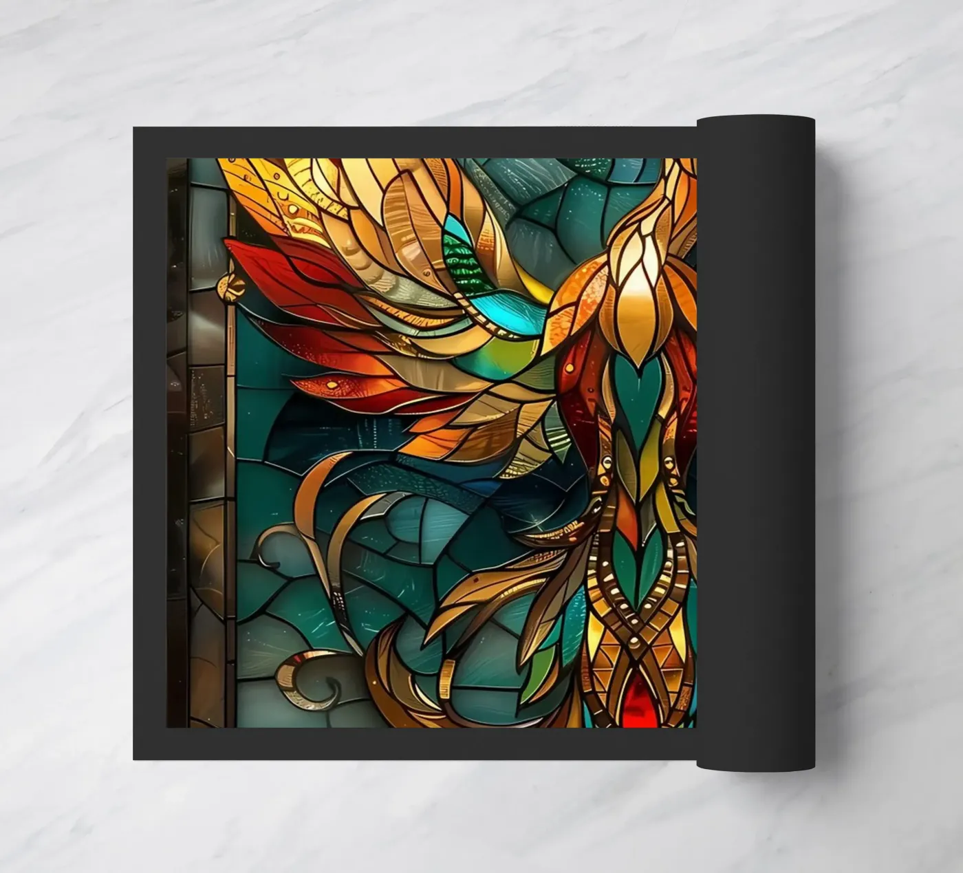 Kintsugi Phoenix Bird Fußmatte von Ginnery