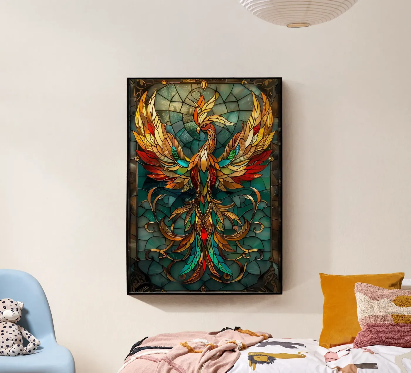 Uccello Fenice Kintsugi plexiglass da Ginnery