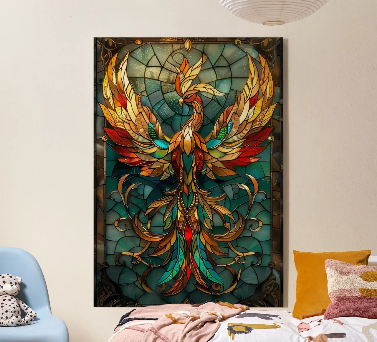 Uccello Fenice Kintsugi plexiglass da Ginnery