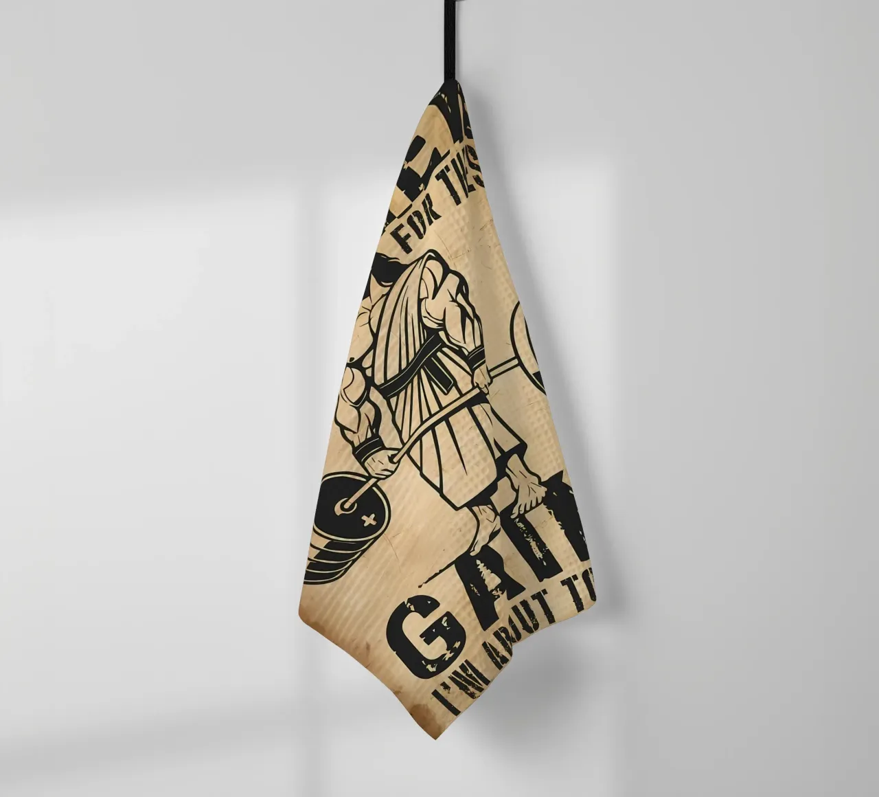 Jesus Lifting Weights Father Forgive Me For These Gains I'm tea towel by Delaplane
