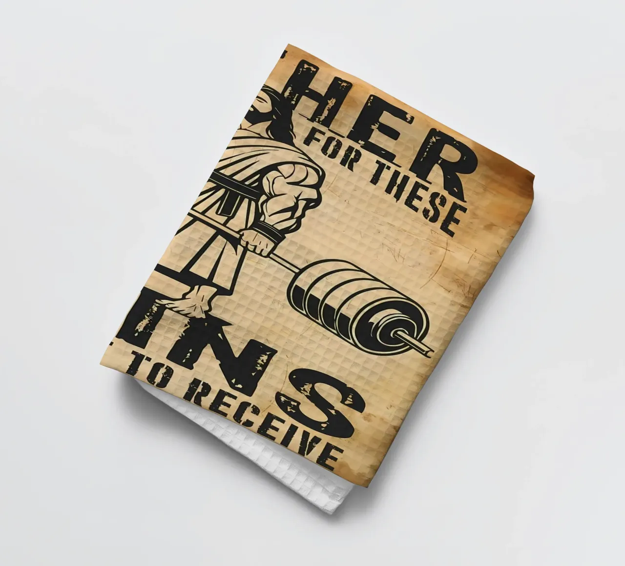 Jesus Lifting Weights Father Forgive Me For These Gains I'm tea towel by Delaplane