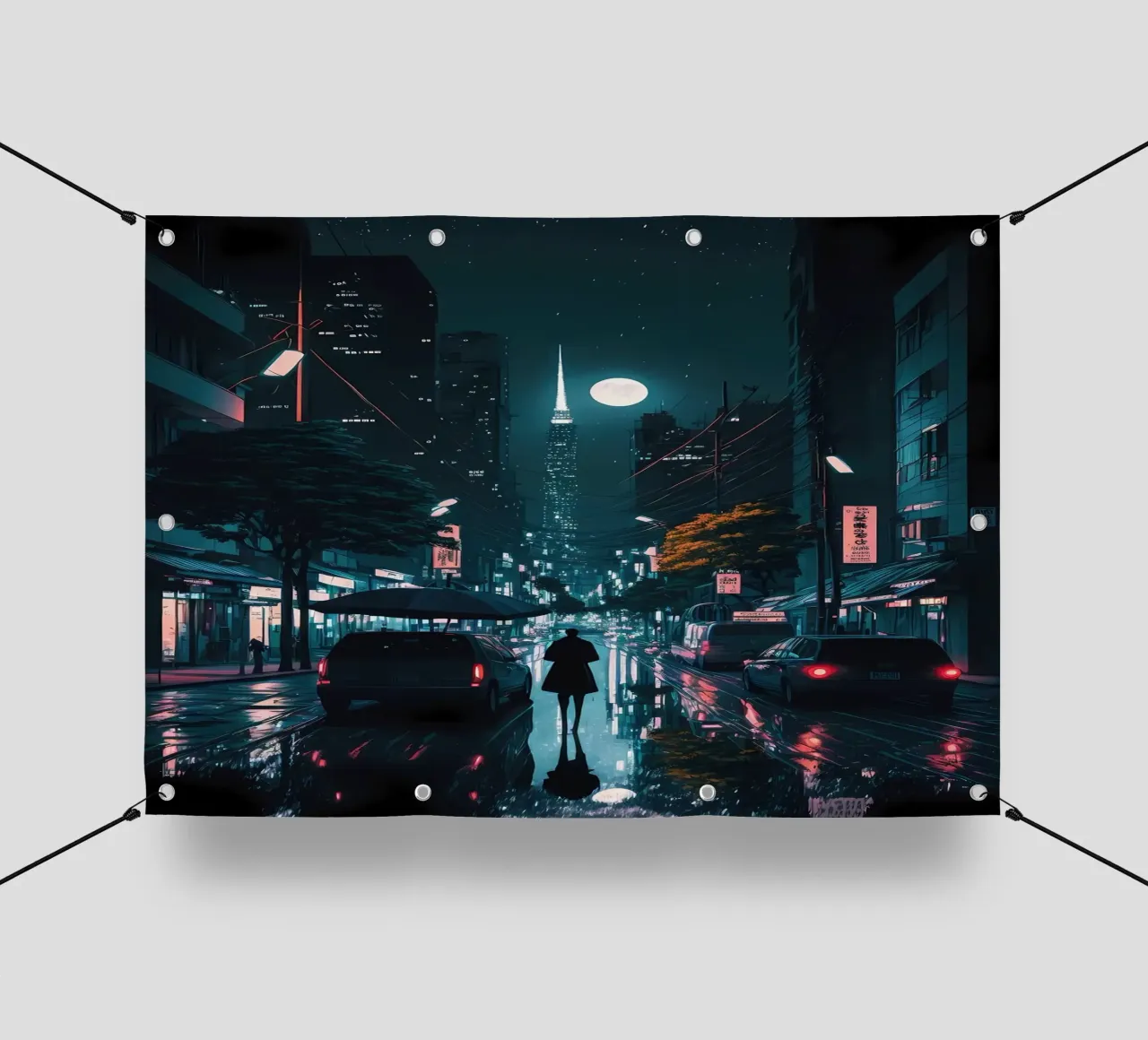Notte Cyberpunk telo in pvc da Mikesell