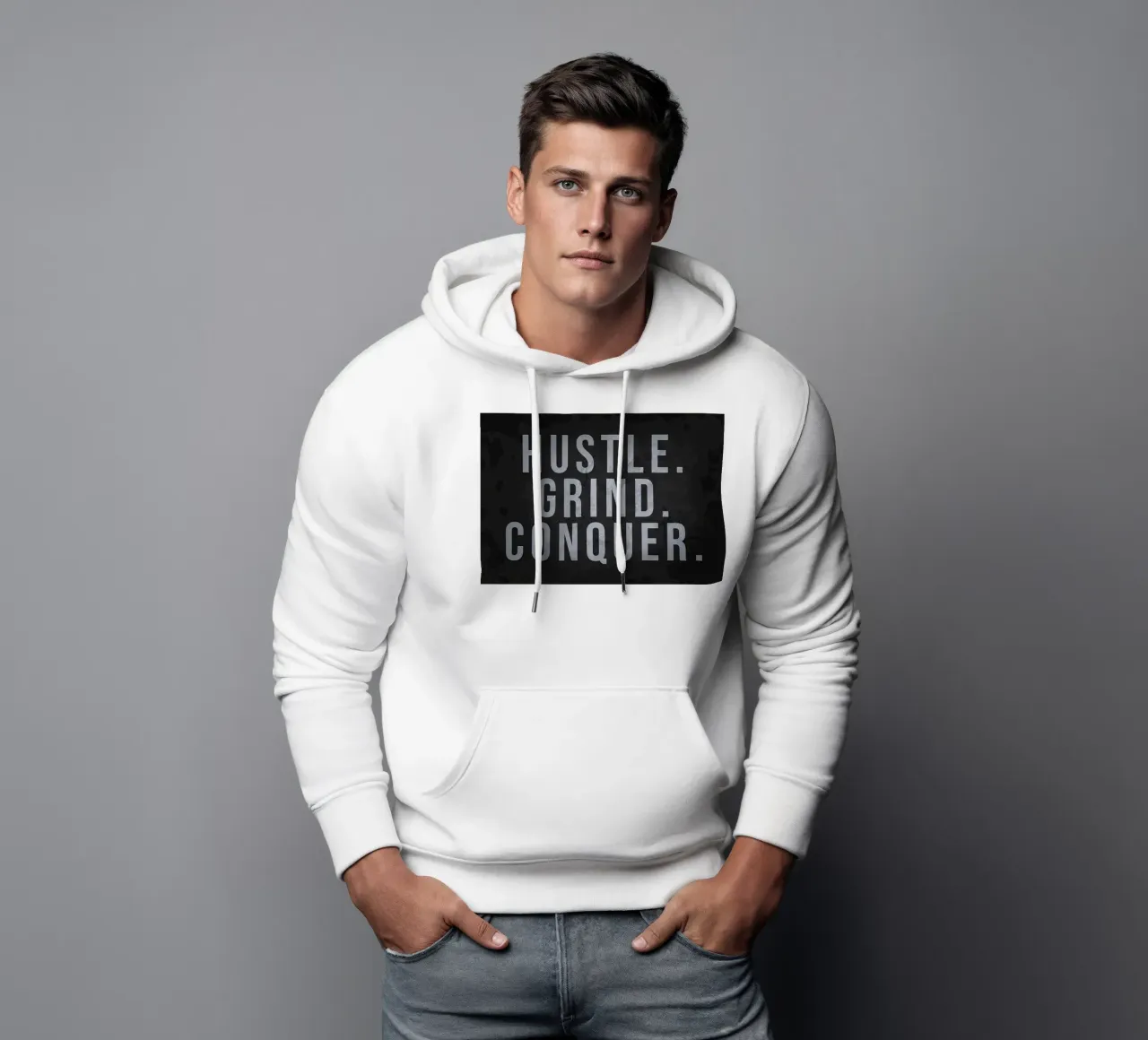 Faticare, macinare, conquistare felpa con cappuccio da Delaplane