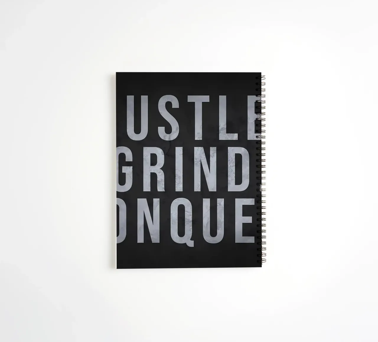 Hustle Grind Conquer spiral notebook by Delaplane