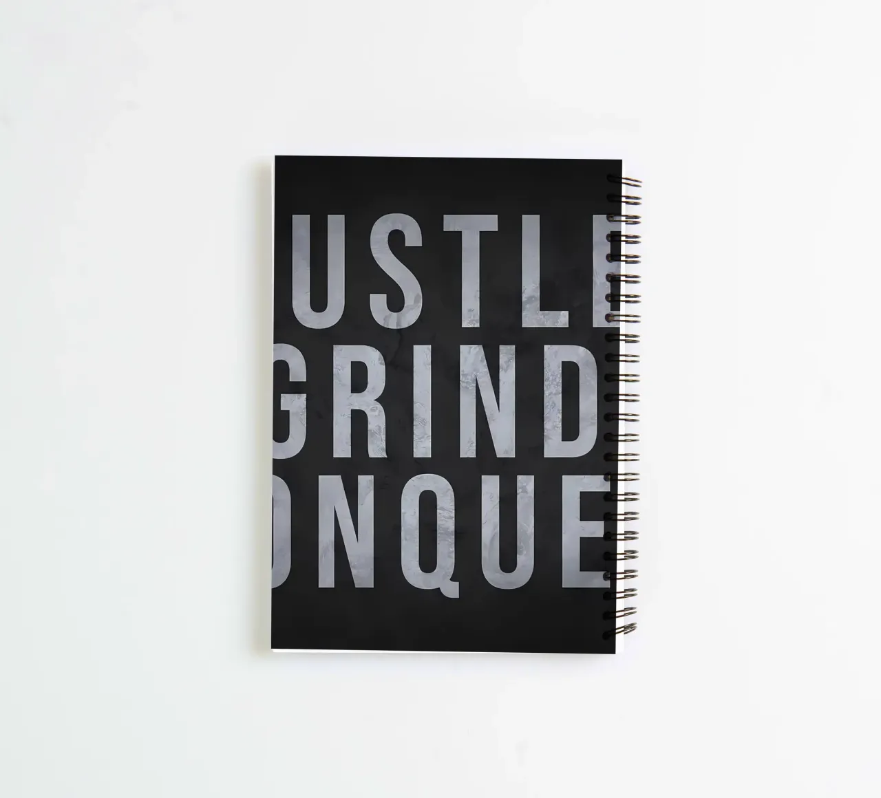 Hustle Grind Conquer spiral notebook by Delaplane