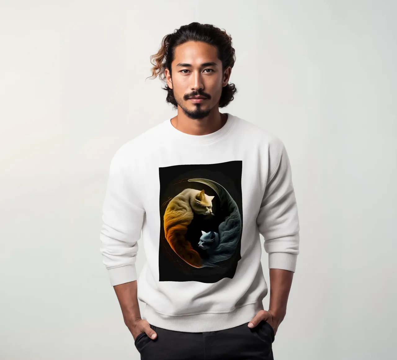 Gatti Yin e Yang felpa da Mikesell