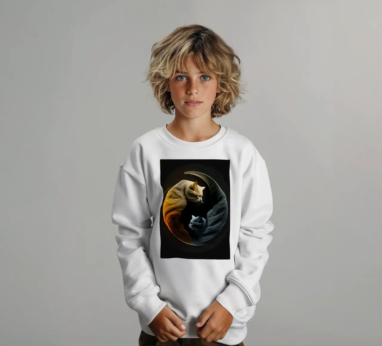Gatti Yin e Yang felpa bambino da Mikesell