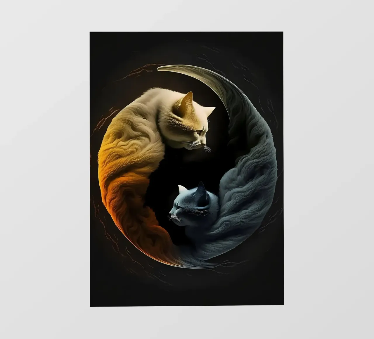 Gatti Yin e Yang telo in pvc da Mikesell