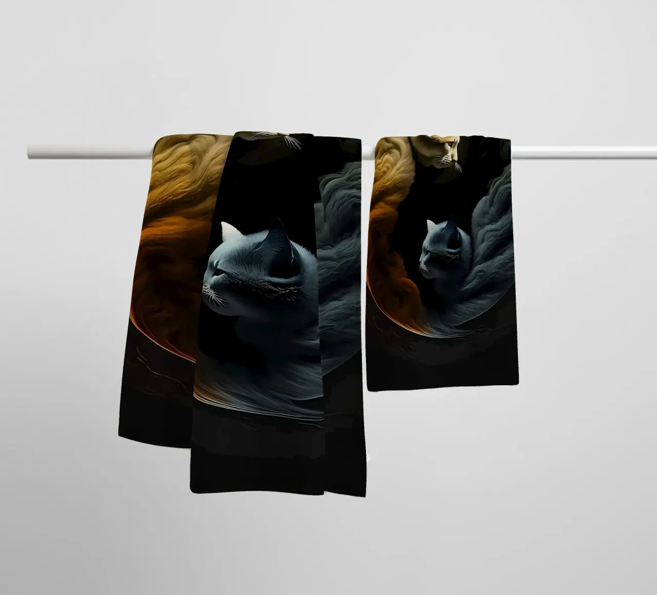 Gatti Yin e Yang asciugamano da bagno da Mikesell