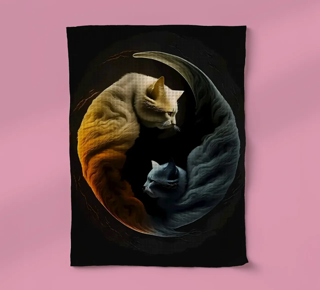 Gatti Yin e Yang canovaccio da cucina da Mikesell