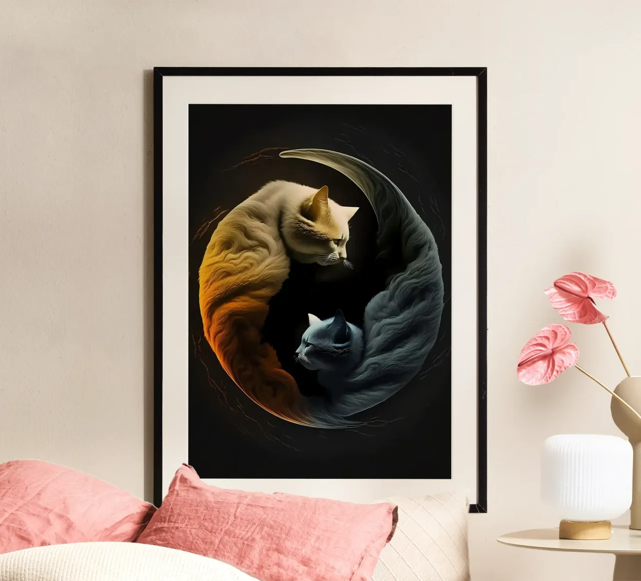 Gatti Yin e Yang carta hahnemühle da Mikesell