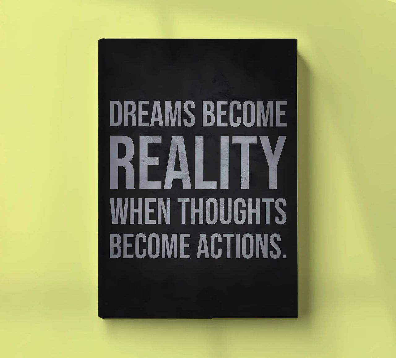 Dreams vs Action vs Hustle notebook by Bassy