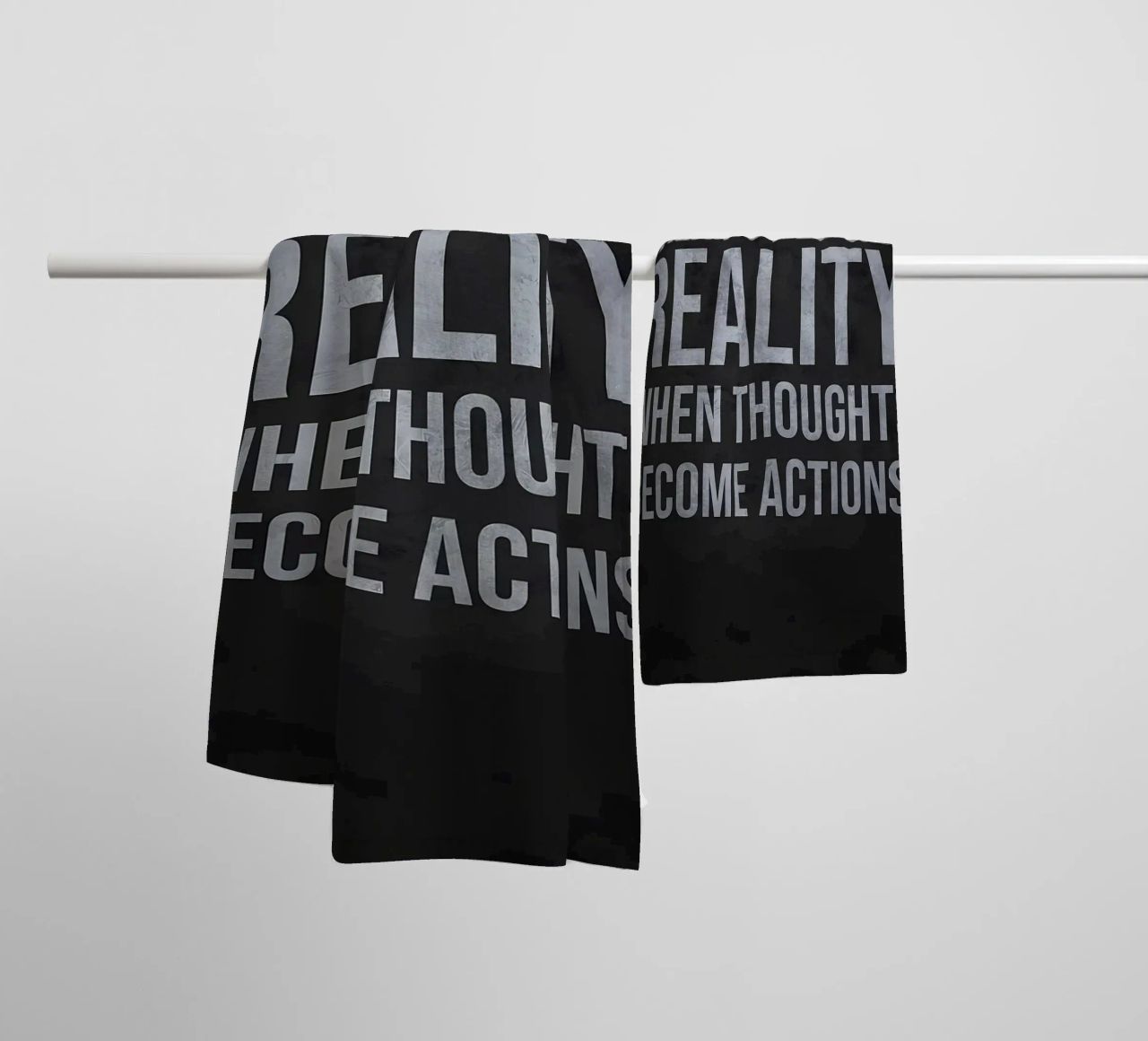 Dreams vs Action vs Hustle towel by Bassy
