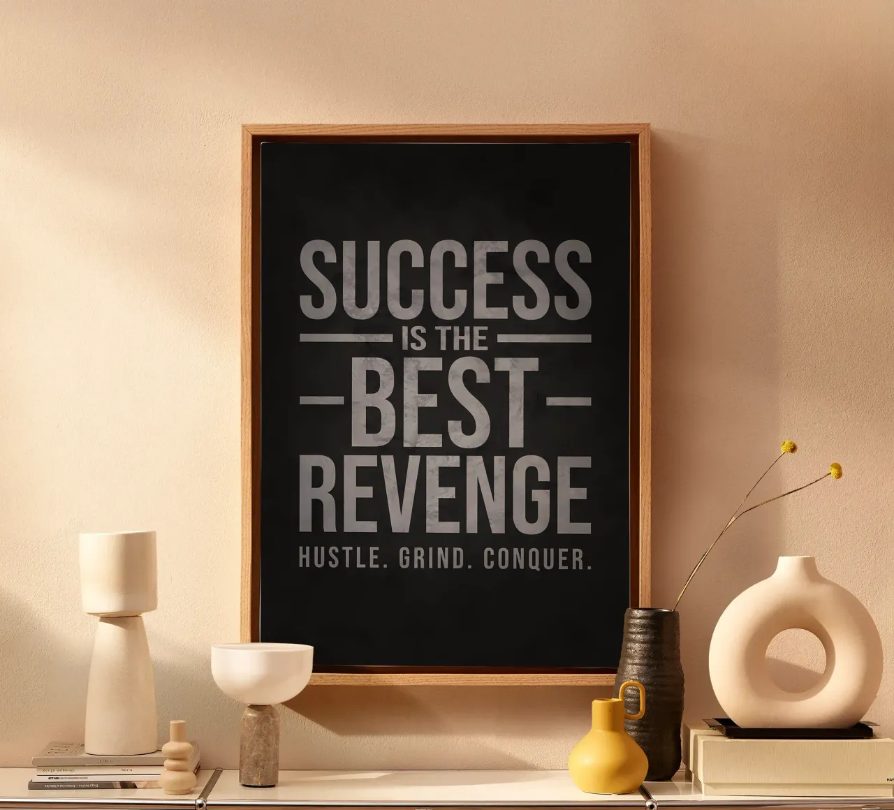 Succes is de beste wraak canvas van Delaplane
