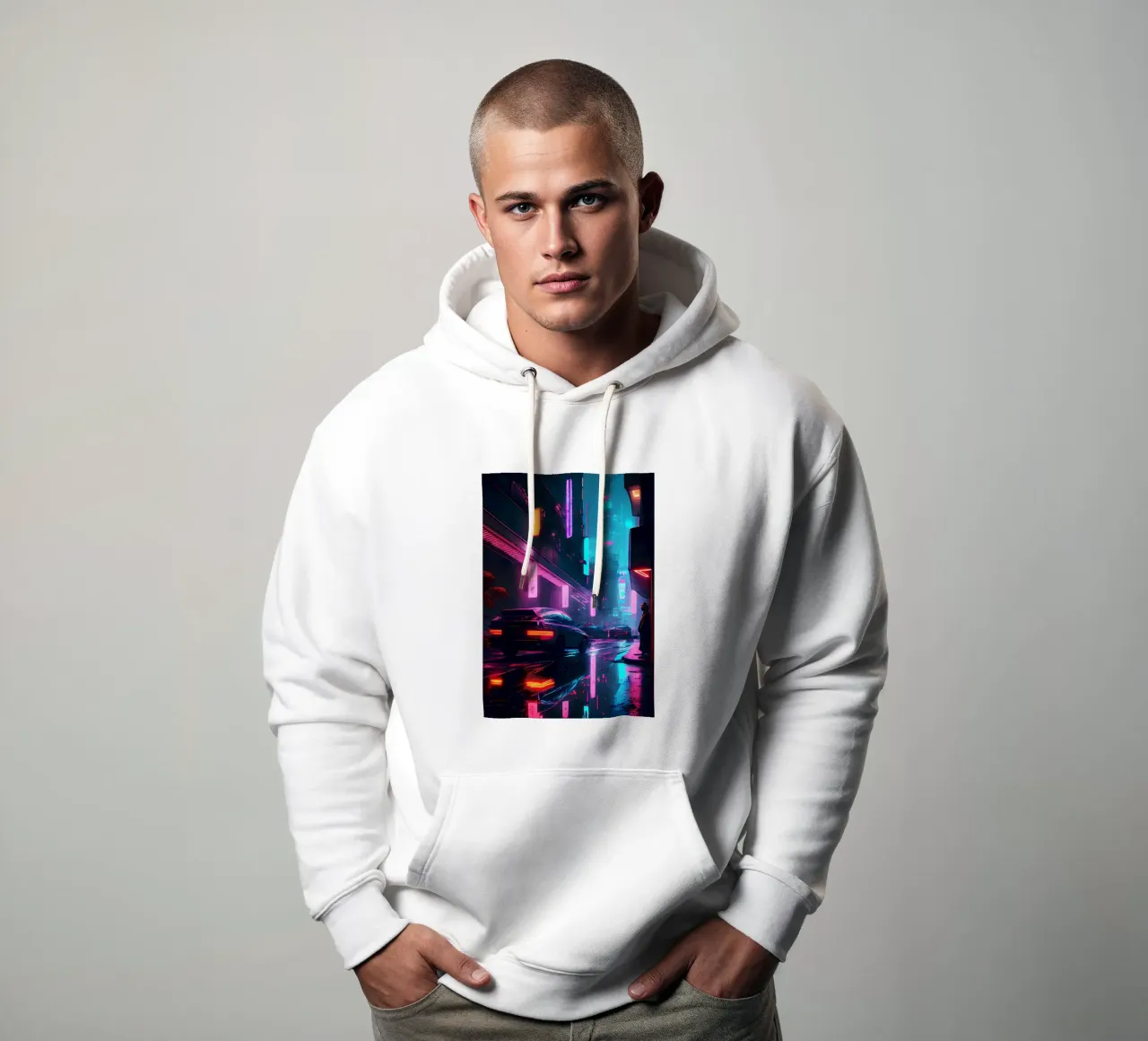 Notte Cyberpunk felpa con cappuccio da Mikesell